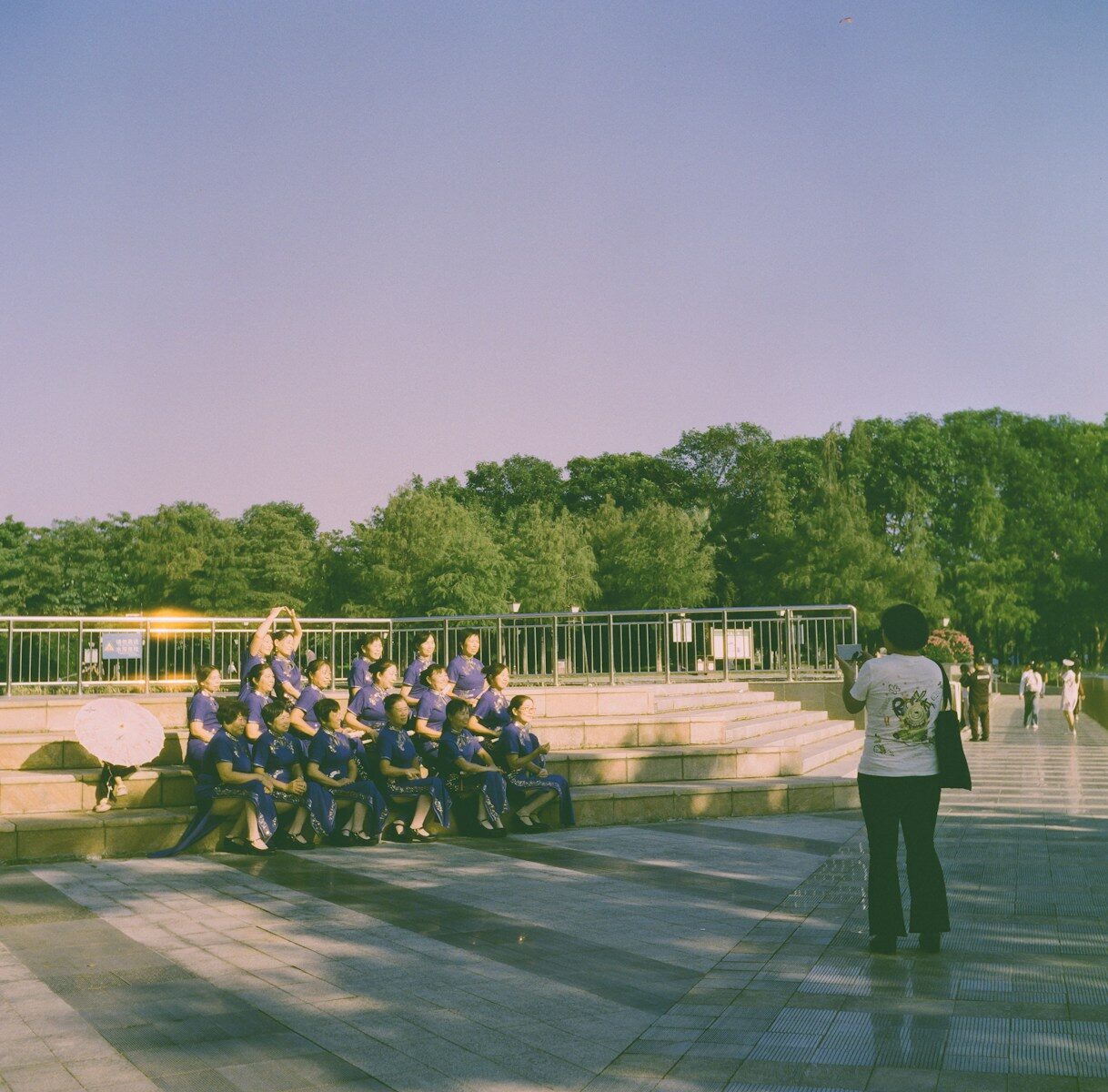 Group posing for a photograph outdoors